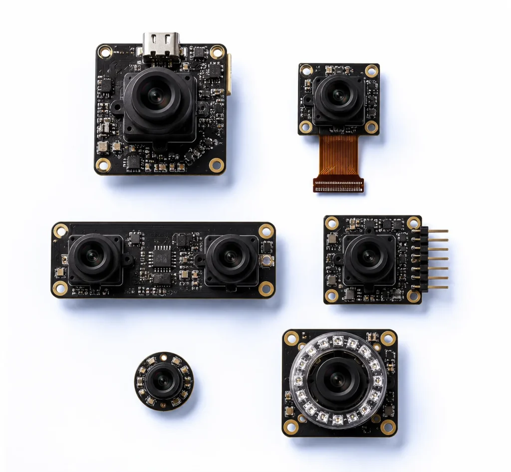 Smeiker OEM camera module product lineup including USB, MIPI, binocular, and global shutter modules for industrial applications